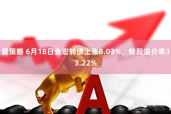 爱策略 6月18日金宏转债上涨0.03%，转股溢价率33.22%